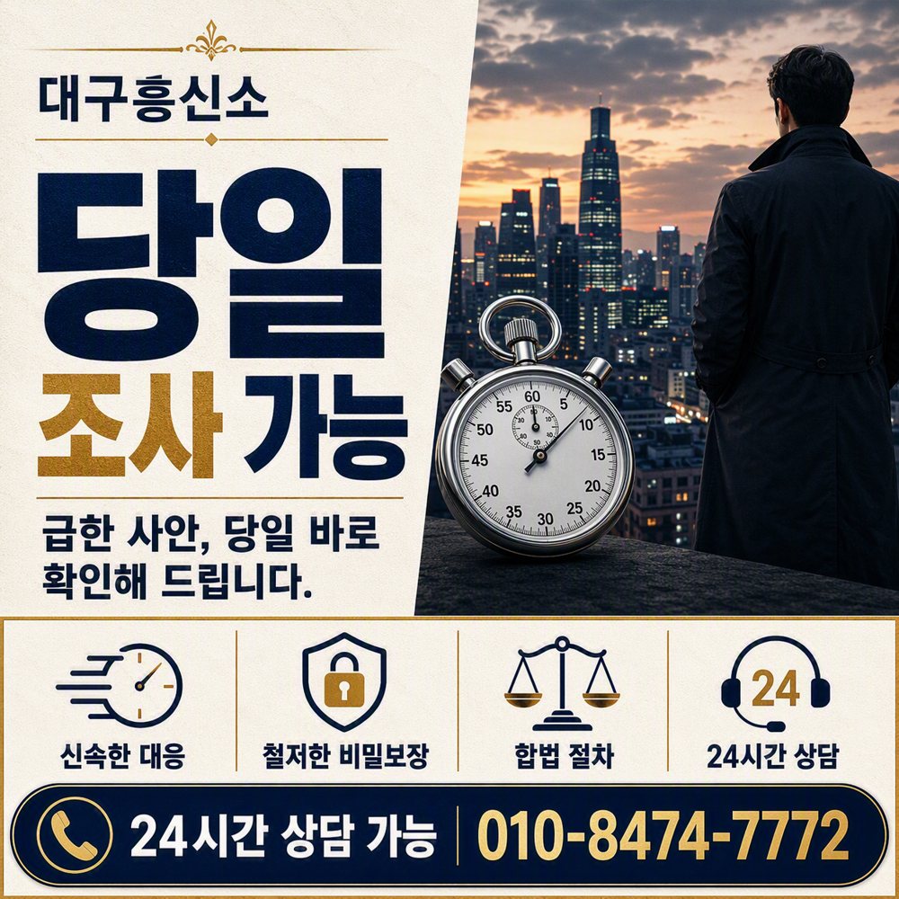 대구흥신소 당일 조사 가능