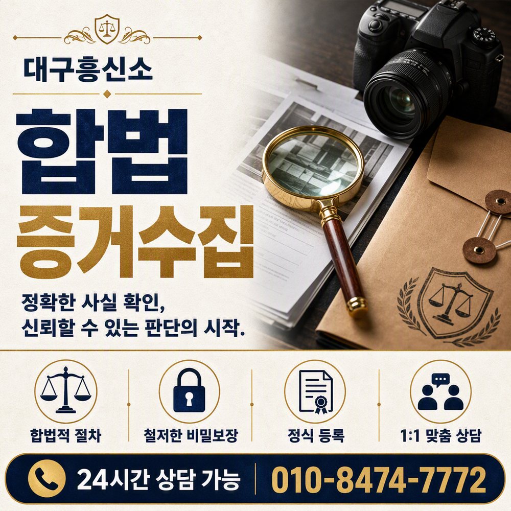 대구흥신소 합법 증거수집 대구흥신소 합법 증거수집
