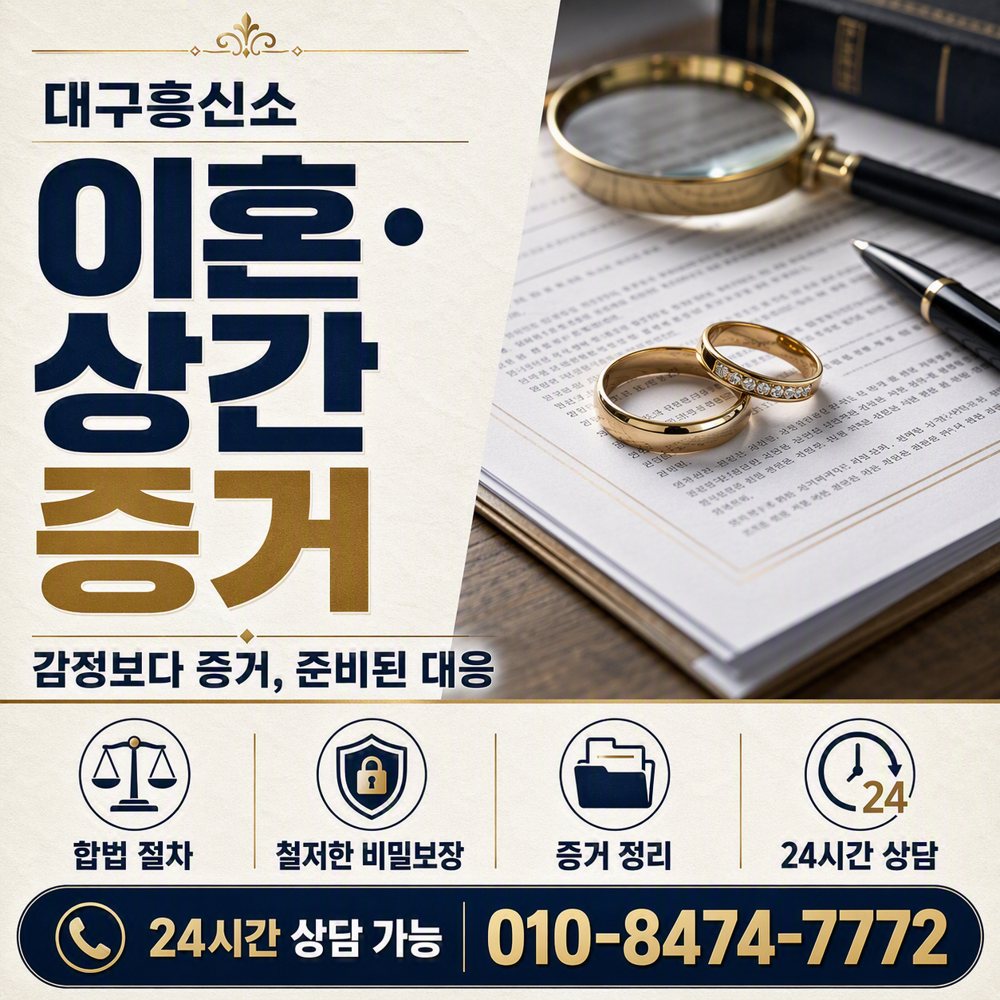 대구흥신소 이혼·상간 증거 대구흥신소 이혼·상간 증거